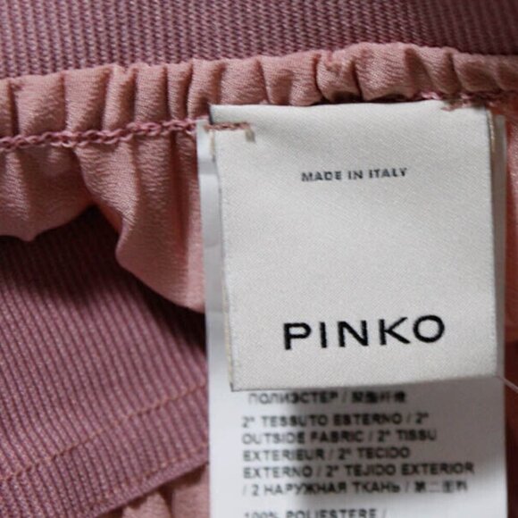 Pinko Italy Pleated Velvet Midi Skirt Pink 2 4 NWOT - Picture 8 of 9